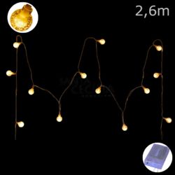 Cordão LED Bolas Luminárias 2,6m Ref.7203-2 Branco Quente